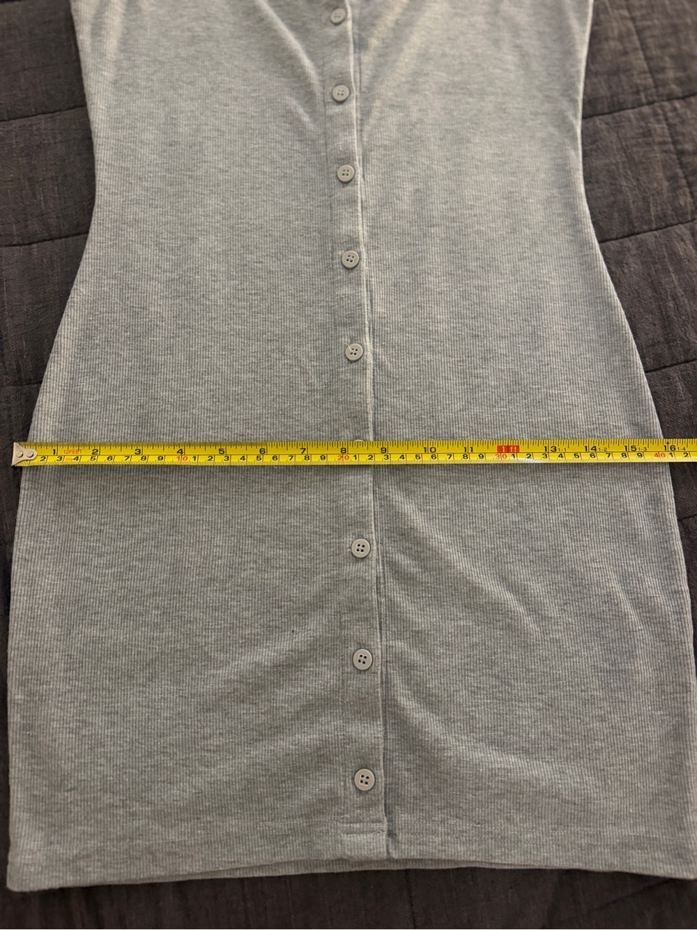superdown Light Gray Ribbed Button-Up Tank - Picture 3 of 5
